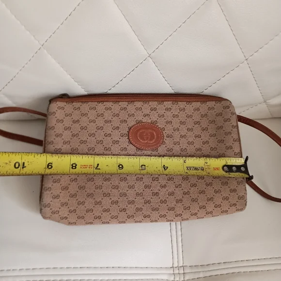 Authentic GUCCI Canvas Leather Micro GG Supreme Crossbody Bag - Picture 16 of 17